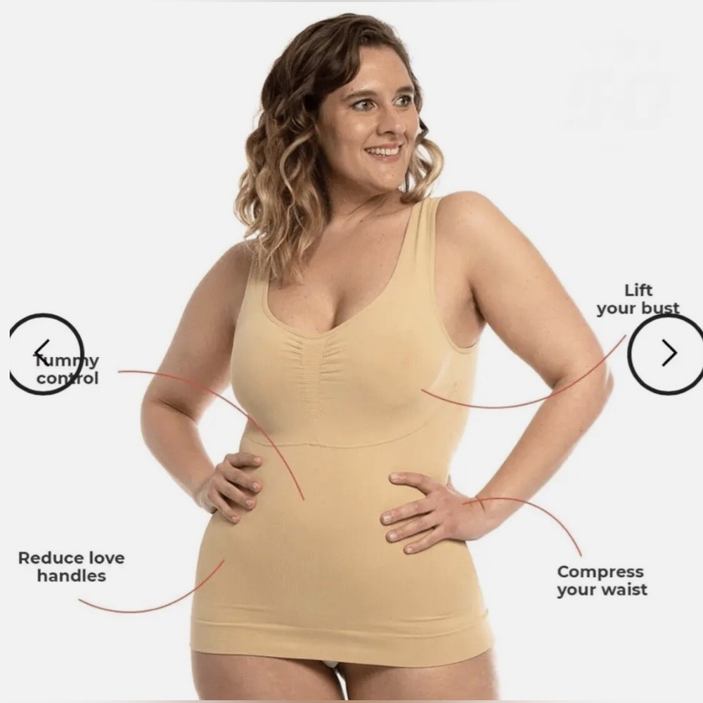 Contorly Cami Shaper Classic 010 Beige XL Tummy Control Built-in Bra NWT - Picture 8 of 8